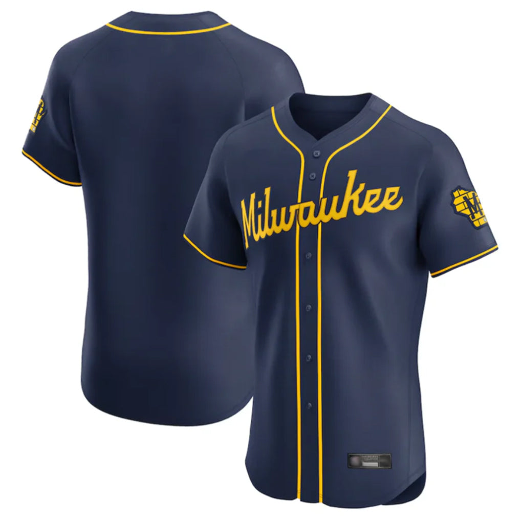M.Brewers ## Brewers Blank Player Navy Home Limited Elite Hdoa Stitched Jerseys