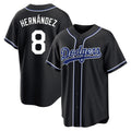 LA.Dodgers #8 Enrique Hern¨¢ndez Player Black Carbon Limited Home Hdoa Stitched Jerseys