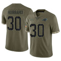 C.Panthers #30 Chuba Hubbard Player Olive Salute to Service Game Hdoa Stitched Jerseys