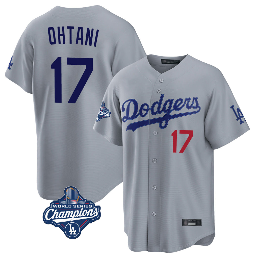 LA.Dodgers #17 Shohei Ohtani Player Gray World Series Meet Game Home Hdoa Stitched Jerseys