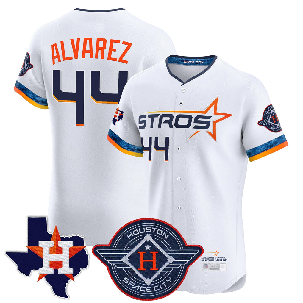 H.Astros #44 Yordan Alvarez Player White City Connect Texas Patch Vapor Premier Limited Elite Home Hdoa Stitched Jerseys