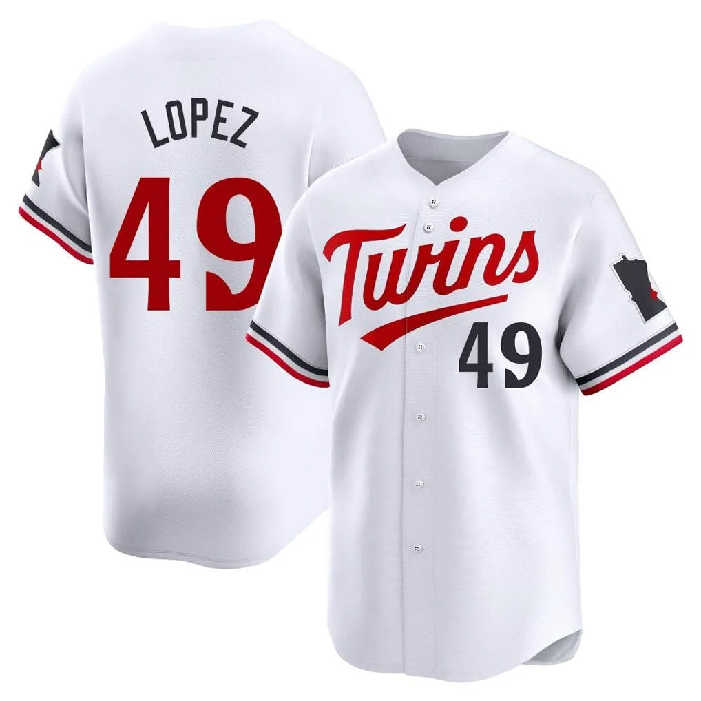 M.Twins #49 Pablo Lopez Player White Home Limited Hdoa Stitched Jerseys