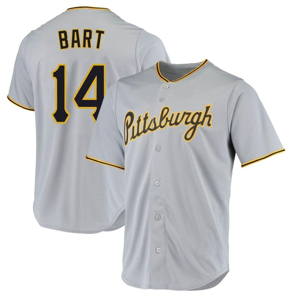P.Pirates #14 Joey Bart Player Gray Road Home Game Hdoa Stitched Jerseys