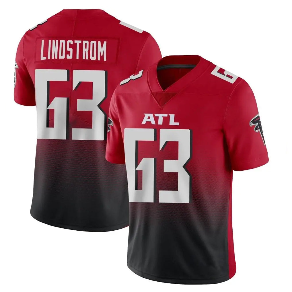 A.Falcons #63 Chris Lindstrom Player Red Vapor Untouchable Limited Home Game Hdoa Stitched Jerseys