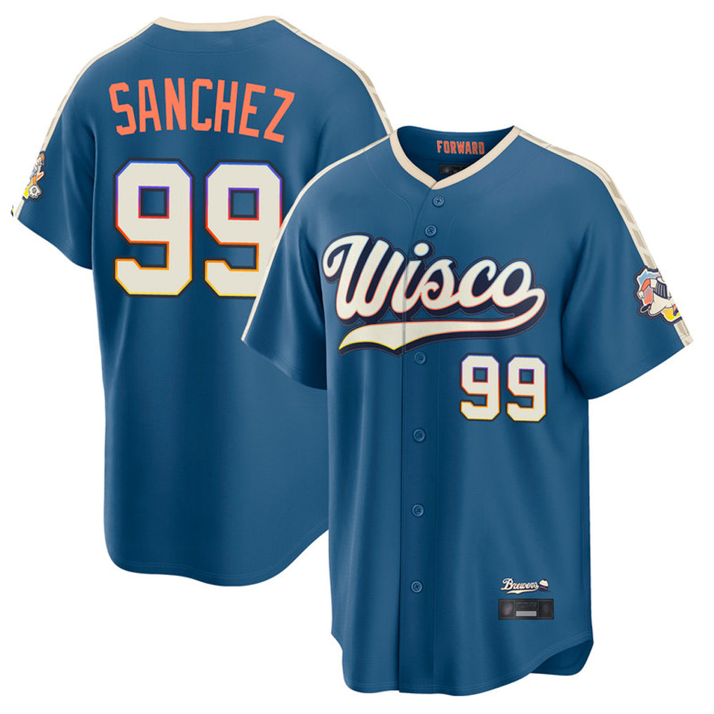 M.Brewers #99 Gary Sanchez Player Blue 2026 City Connect Home Game Hdoa Stitched Jerseys