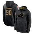 C.Panthers #90 Julius Peppers Player Black Salute to Service Pullover Hoodies Limited Game Hdoa Stitched Jerseys