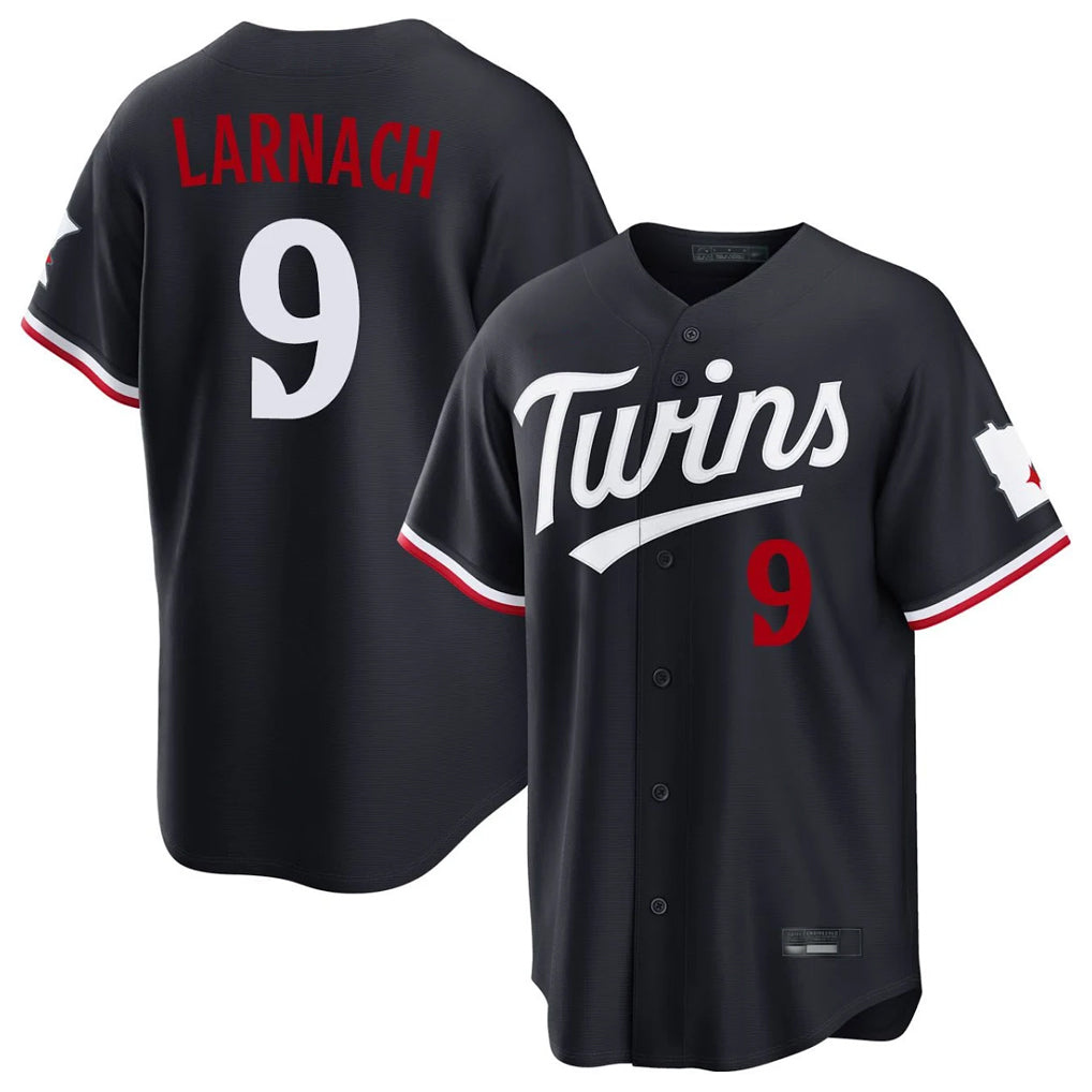 M.Twins #9 Trevor Larnach Player Navy Home Game Hdoa Stitched Jerseys
