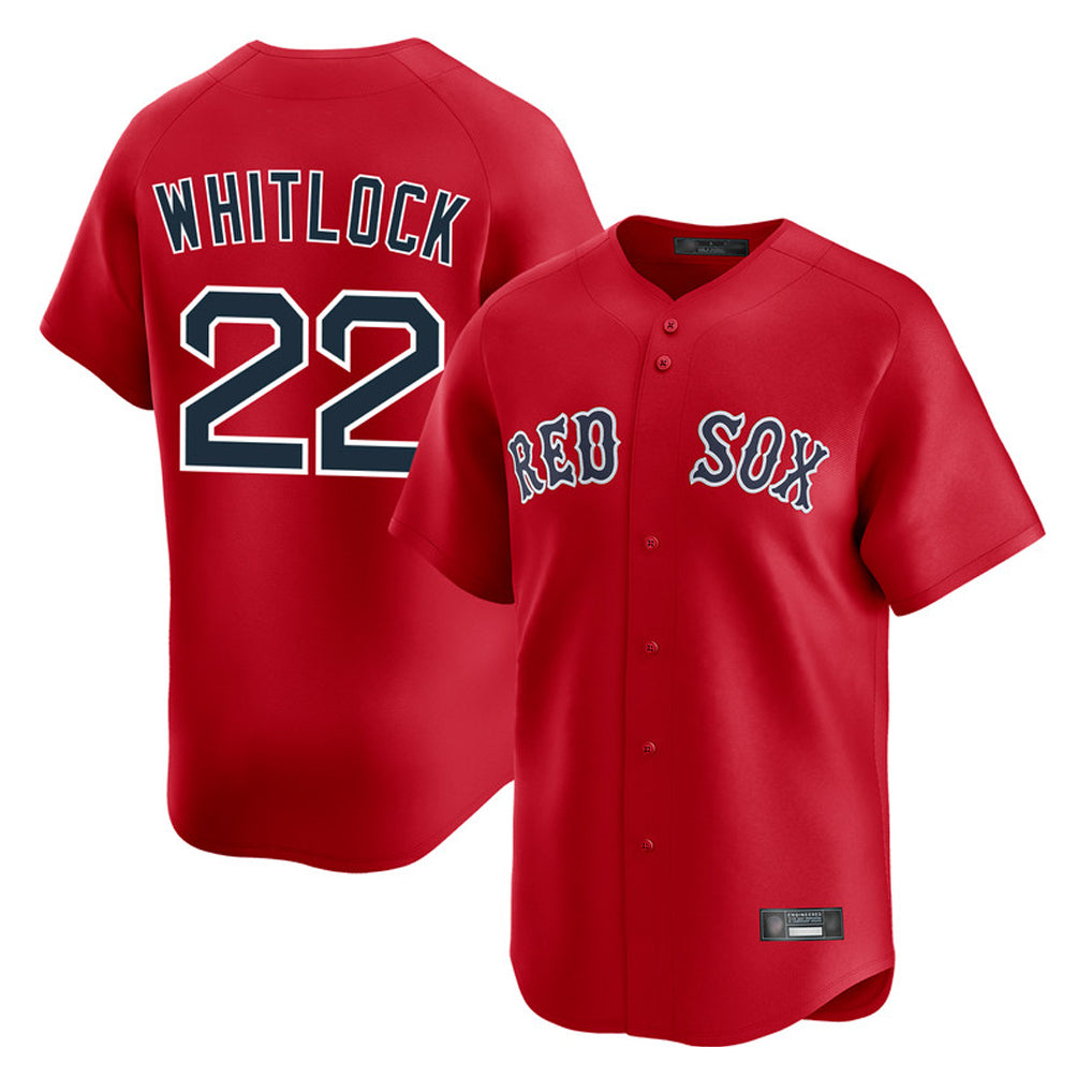 B.Red Sox #22 Garrett Whitlock Player Red Limited Home Game Hdoa Stitched Jerseys
