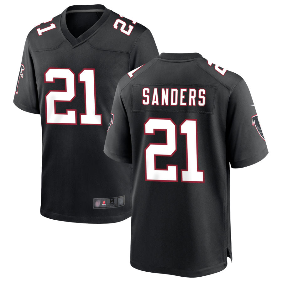 A.Falcons #21 Deion Sanders Player Black Throwback Limited Hdoa Stitched Jerseys