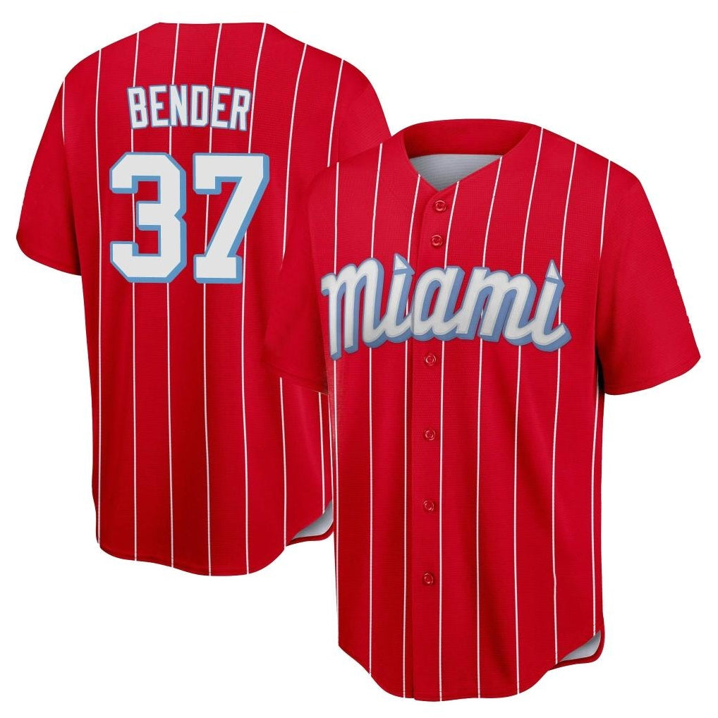M.Marlins #37 Anthony Bender Player Red City Connect Home Game Hdoa Stitched Jerseys