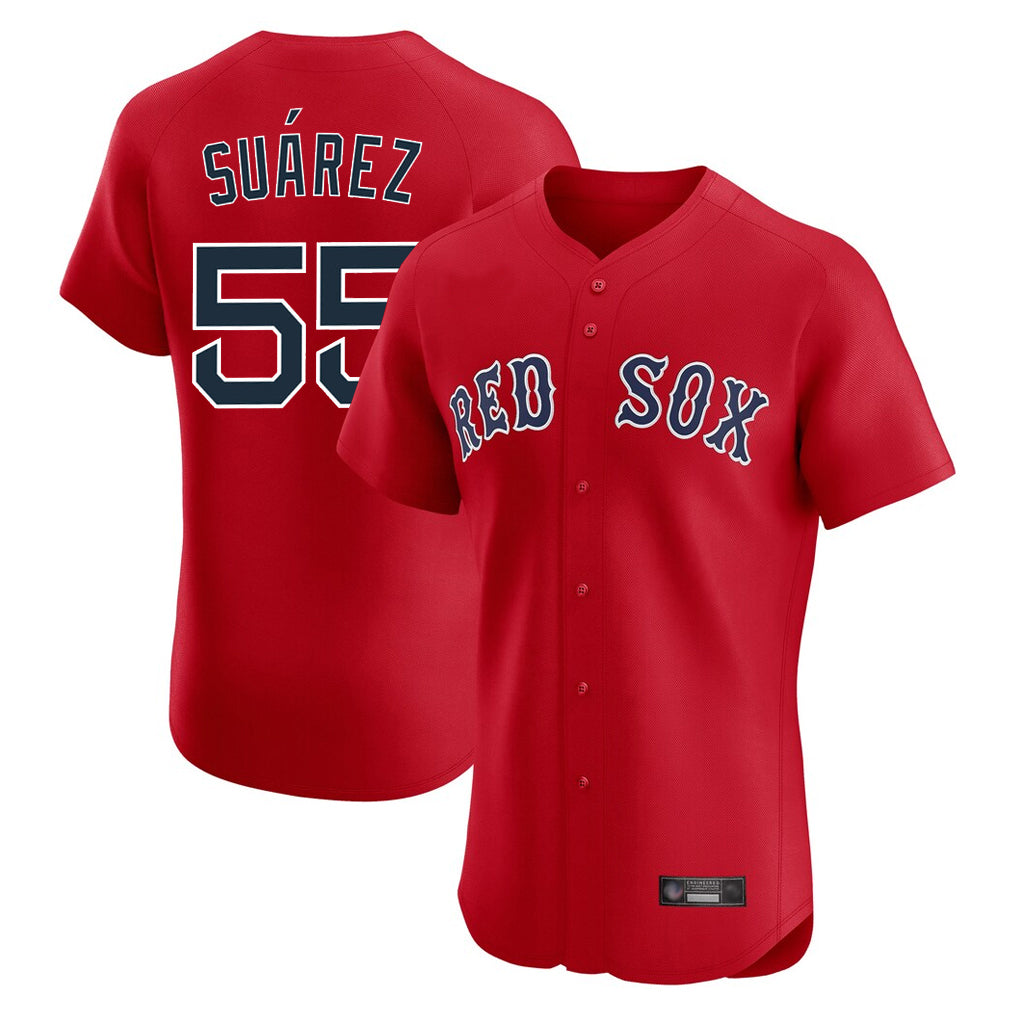 B.Red Sox #55 Ranger Su¨¢rez Player Red Limited Elite Home Game Hdoa Stitched Jerseys