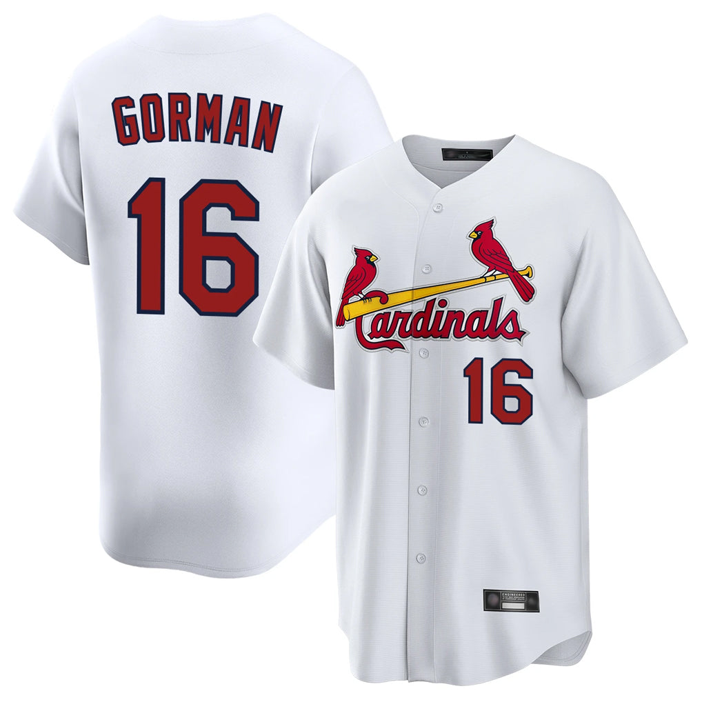 St. Louis Cardinals #16 Nolan Gorman Player White Home Game Hdoa Stitched Jerseys