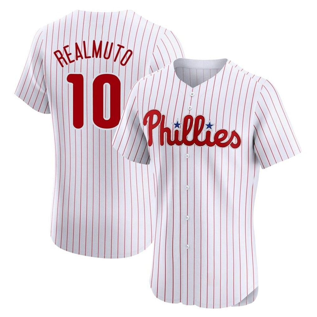 P.Phillies #10 J.T. Realmuto Player White Home Limited Elite Hdoa Stitched Jerseys