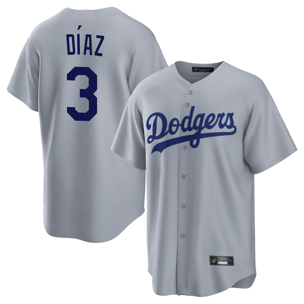 LA.Dodgers #3 Edwin D¨ªaz Player Gray Game Hdoa Stitched Jerseys