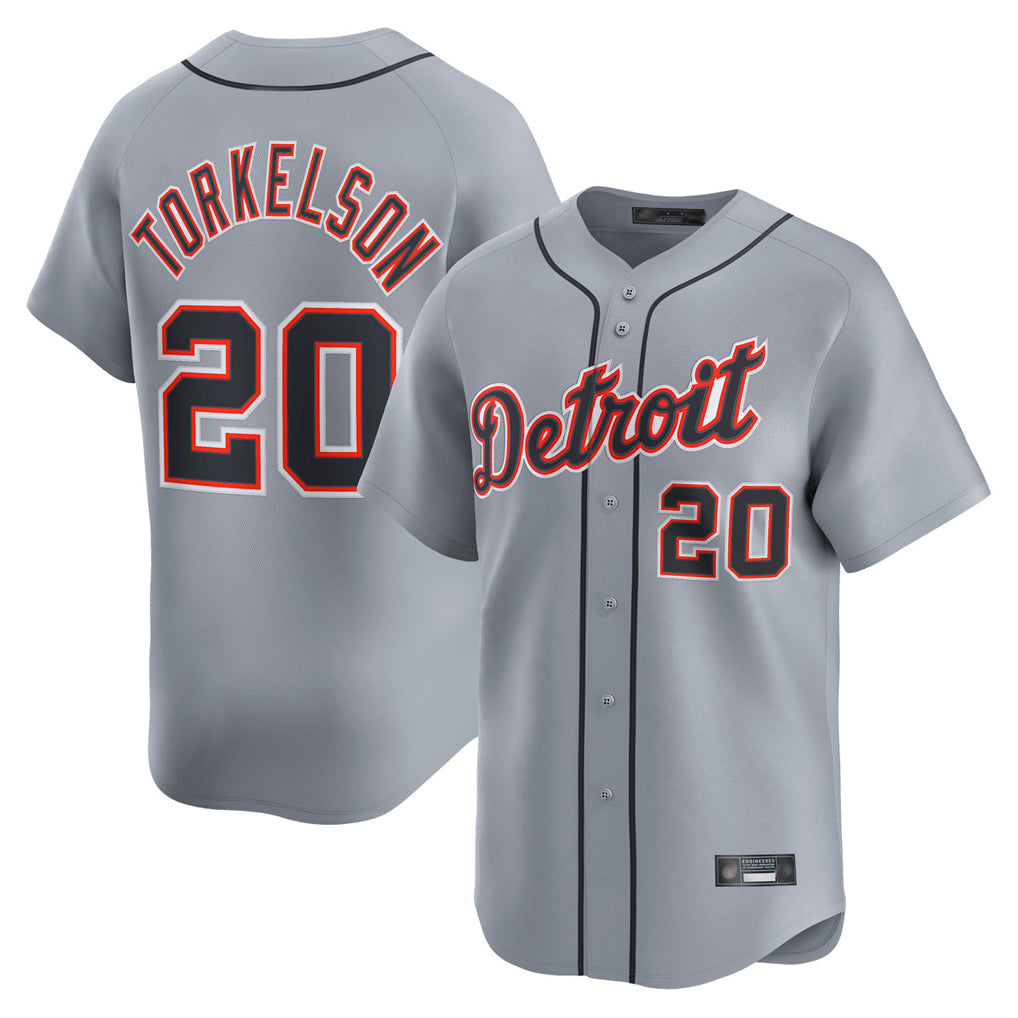 D.Tigers #20 Spencer Torkelson Player Gray Home Limited Hdoa Stitched Jerseys
