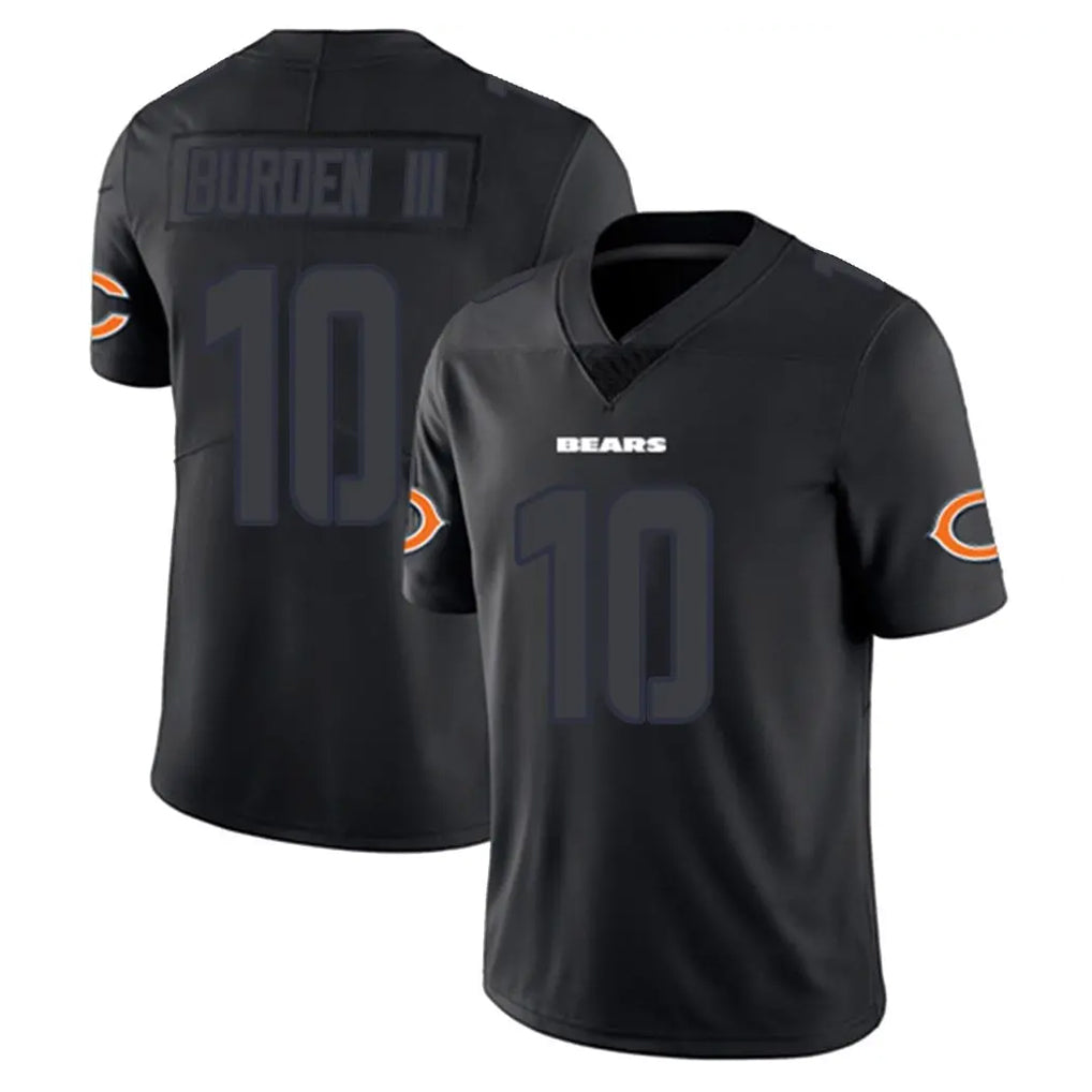 C.Bears #10 Luther Burden III Player Black Impact Limited Game Hdoa Stitched Jerseys
