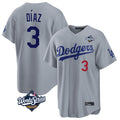 LA.Dodgers #3 Edwin D¨ªaz Player Gray World Series Game Home Hdoa Stitched Jerseys