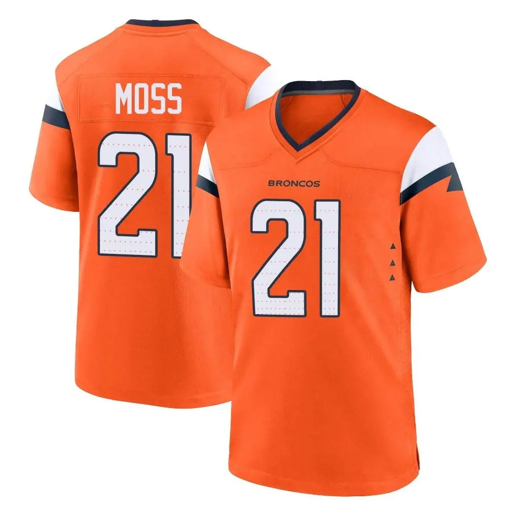 D.Broncos #21 Riley Moss Player Orange Home Game Hdoa Stitched Jerseys