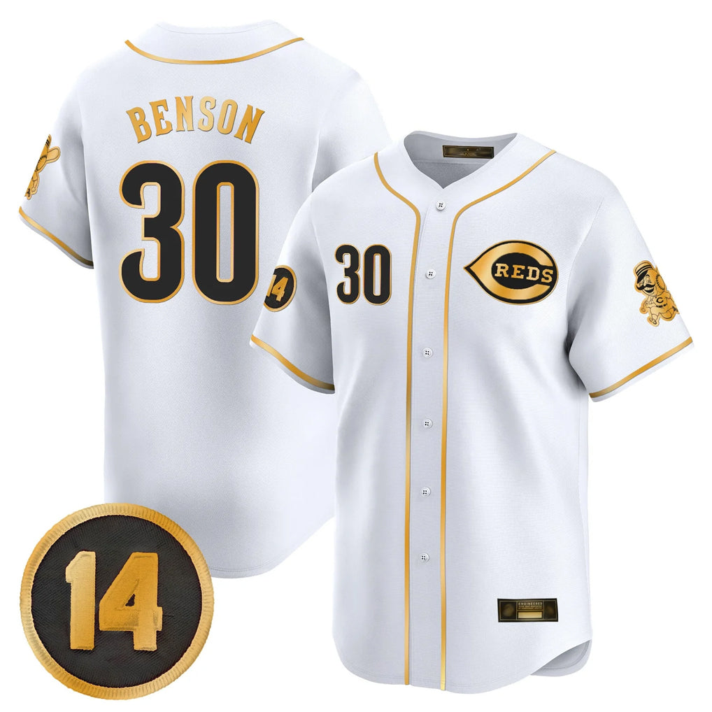 C.Reds #30 Ken Griffey Player White-Gold Vapor Premier Limited Home Hdoa Stitched Jerseys