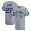 KC.Royals #28 Kyle Isbel Player Gray Limited Elite Home Hdoa Stitched Jerseys