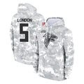 A.Falcons #5 Drake London Player Camo Arctic Salute to Service Hoodies Limited Hdoa Stitched Jerseys