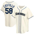 S.Mariners #58 Luis Castillo Player Cream Home Game Hdoa Stitched Jerseys