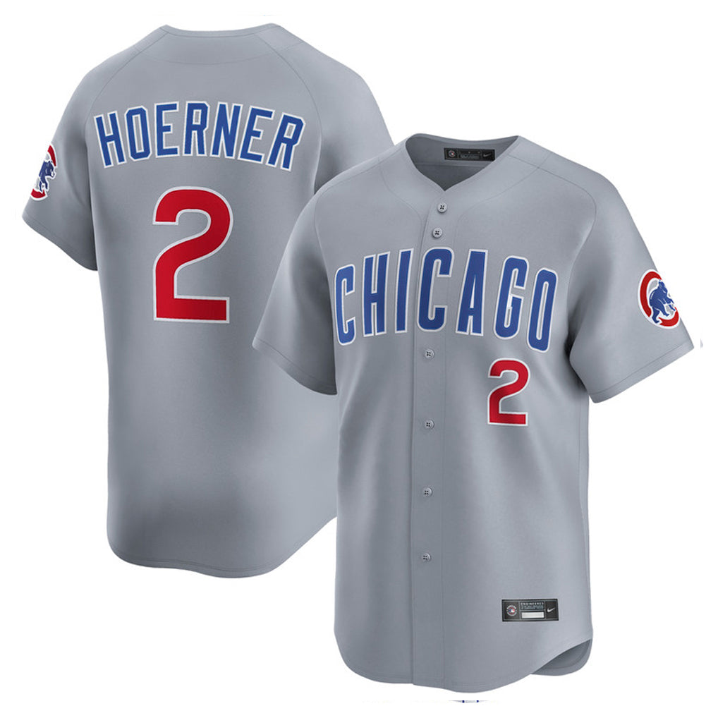 C.Cubs #2 Nico Hoerner Player Gray Road Limited Home Hdoa Stitched Jerseys