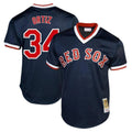 B.Red Sox #34 David Ortiz Player Navy Cooperstown Collection Mesh T-shirt Home Hdoa Stitched Jerseys