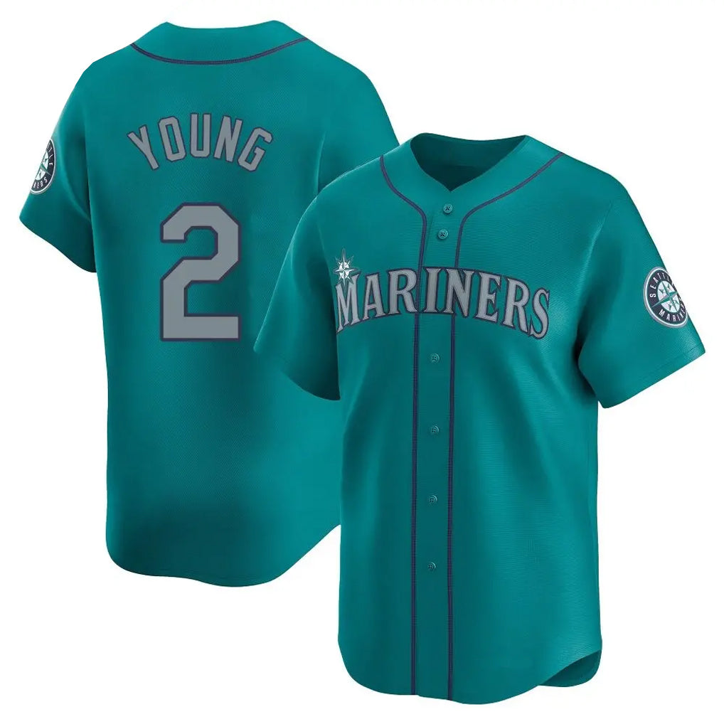 S.Mariners #2 Cole Young Player Teal Home Limited Hdoa Stitched Jerseys