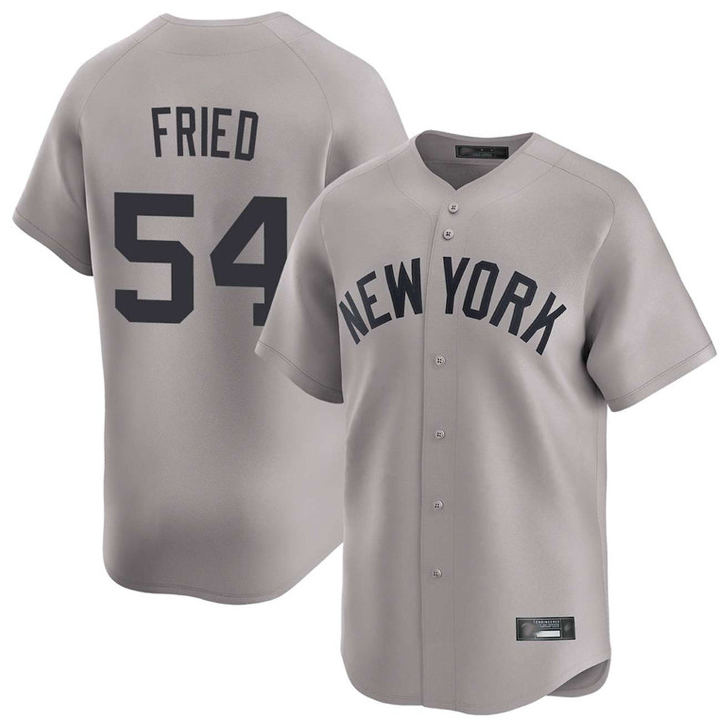 NY.Yankees #54 Max Fried Player Gray Limited Home Hdoa Stitched Jerseys