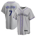 C.Rockies #7 Matt Holliday Player Gray Game Home Hdoa Stitched Jerseys