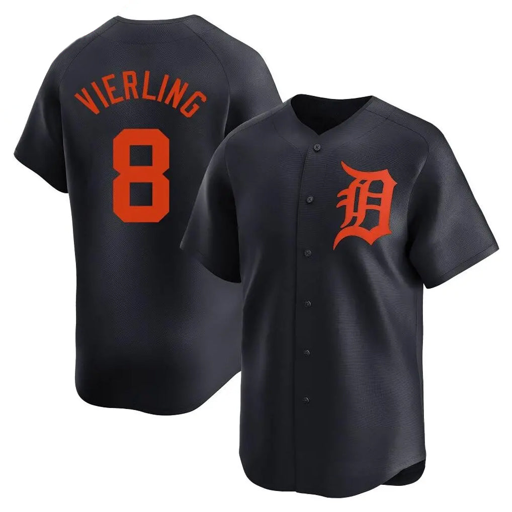 D.Tigers #8 Matt Vierling Player Navy Home Limited Hdoa Stitched Jerseys