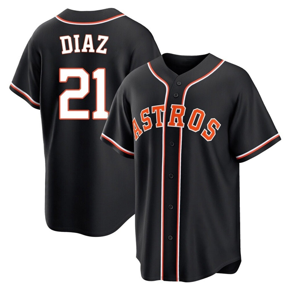 H.Astros #21 Yainer Diaz Player Black Fashion Out Home Game Hdoa Stitched Jerseys