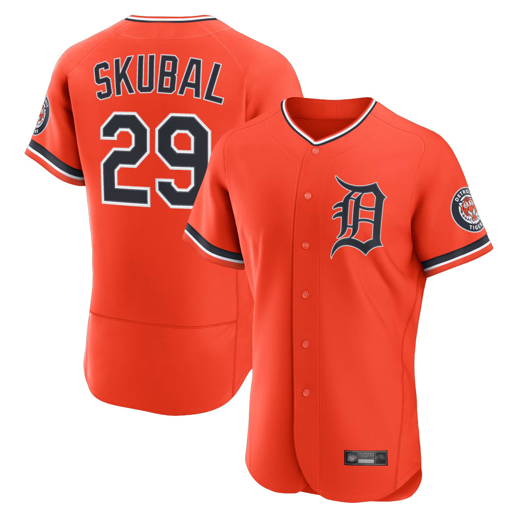 D.Tigers #29 Tarik Skubal Player Orange Limited Elite Home Hdoa Stitched Jerseys