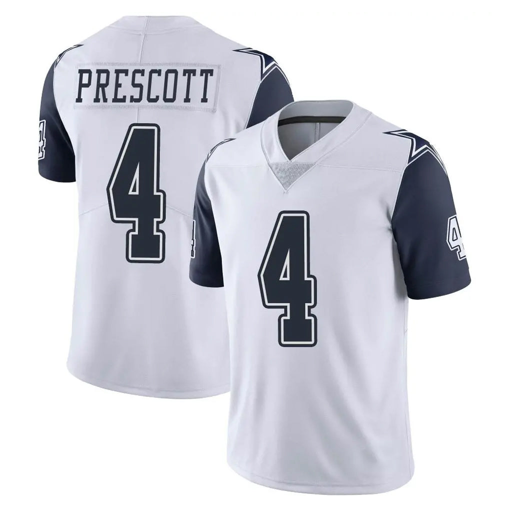 D.Cowboys #4 Dak Prescott Player White-Navy Limited Color Rush Vapor Untouchable Home Game Hdoa Stitched Jerseys