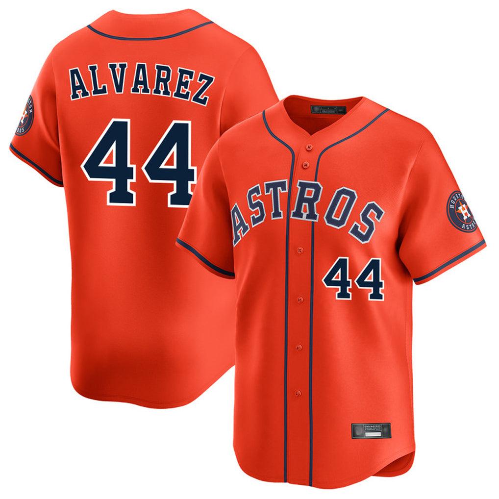 H.Astros #44 Yordan Alvarez Player Orange Home Limited Hdoa Stitched Jerseys