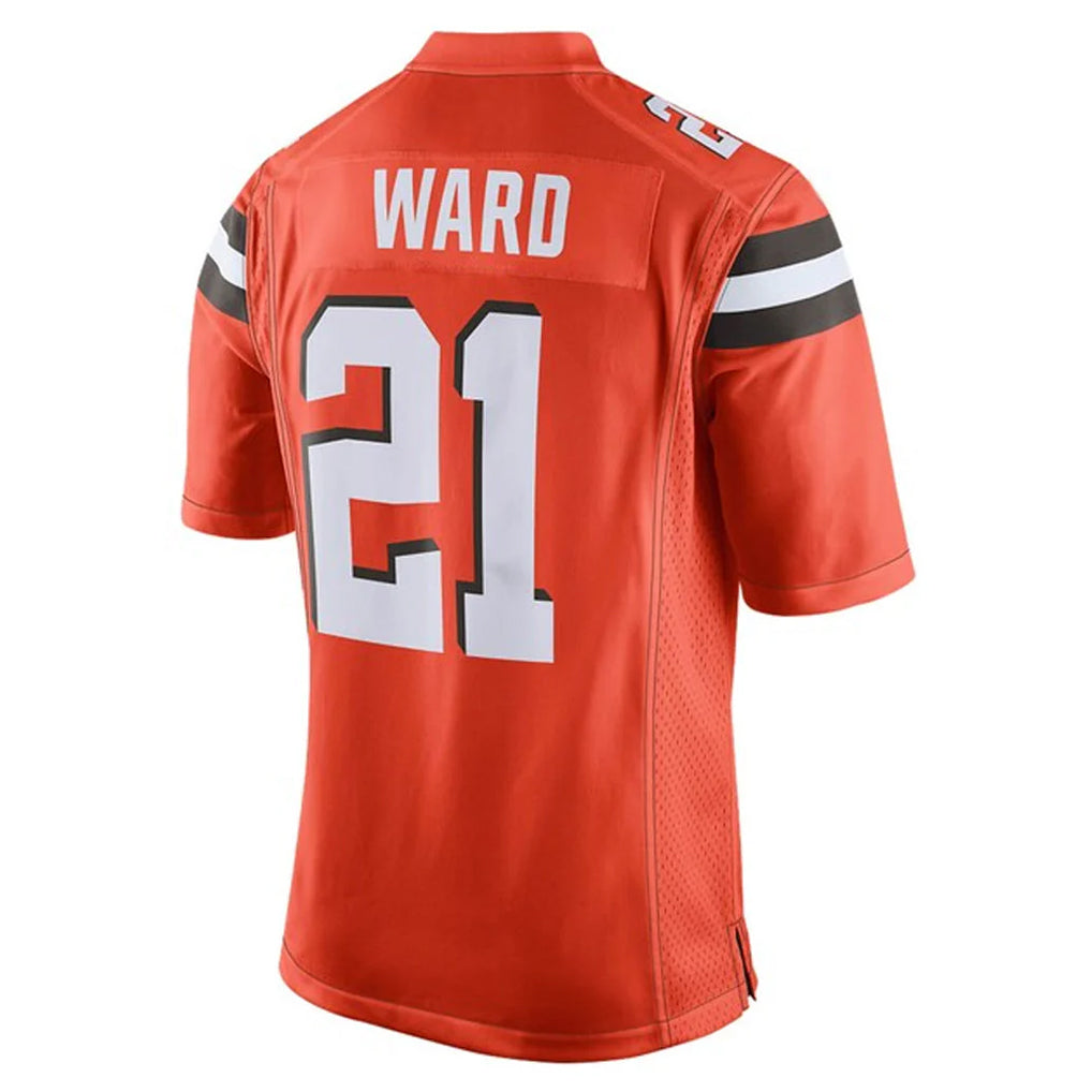 C.Browns #21 Denzel Ward Player Orange Vapor Limited Home Game Hdoa Stitched Jerseys