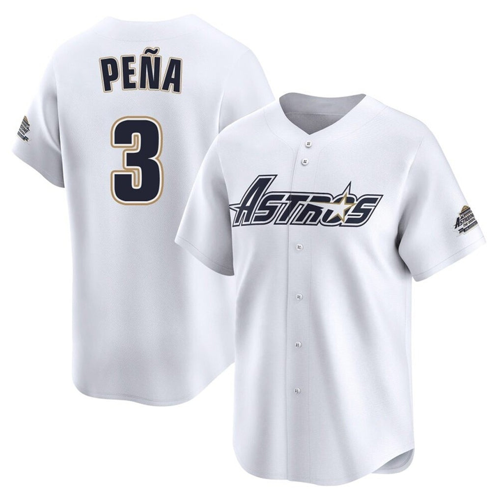 H.Astros #3 Jeremy Pena Player White Throwback Cooperstown Collection Limited Hdoa Stitched Jerseys