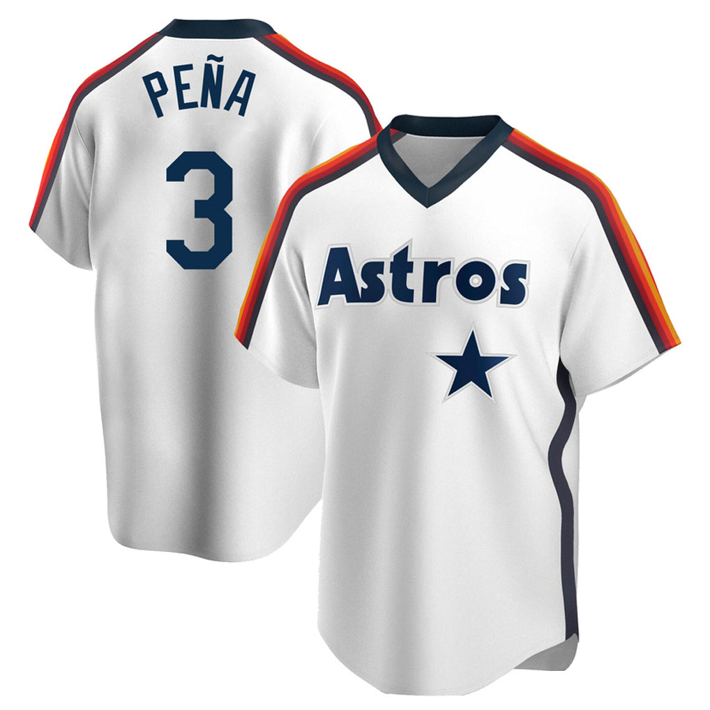 H.Astros #3 Jeremy Pena Player White Cooperstown Collection T-shirt Hdoa Stitched Jerseys