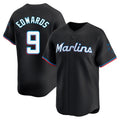 M.Marlins #9 Xavier Edwards Player Black  Home Limited Hdoa Stitched Jerseys