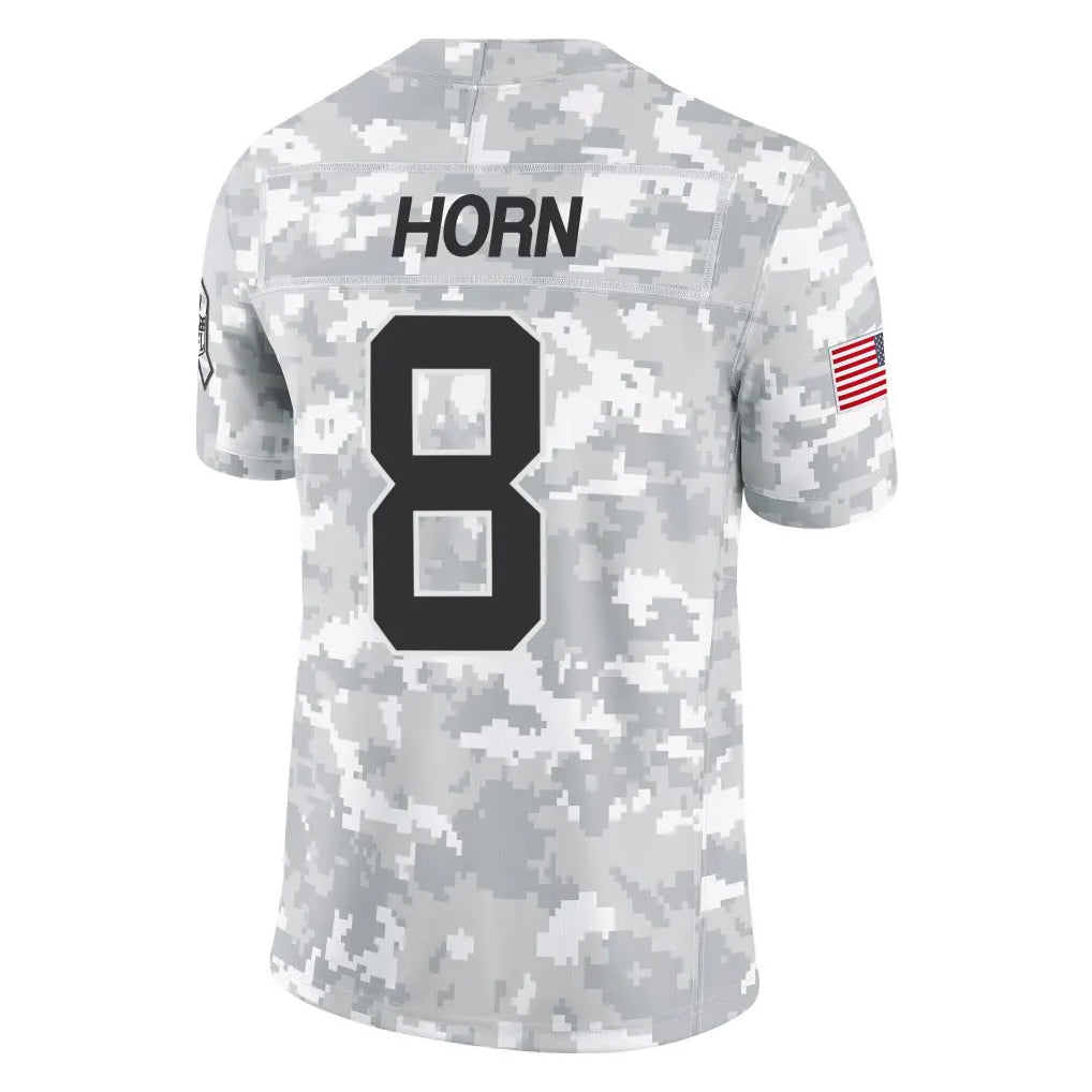 C.Panthers #8 Jaycee Horn Player Arctic Camo Salute to Service Limited Game Hdoa Stitched Jerseys