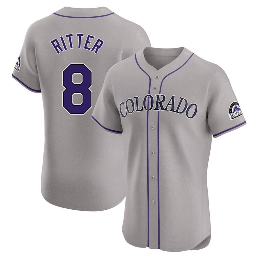 C.Rockies #8 Ryan Ritter Player Gray Limited Elite Home Hdoa Stitched Jerseys