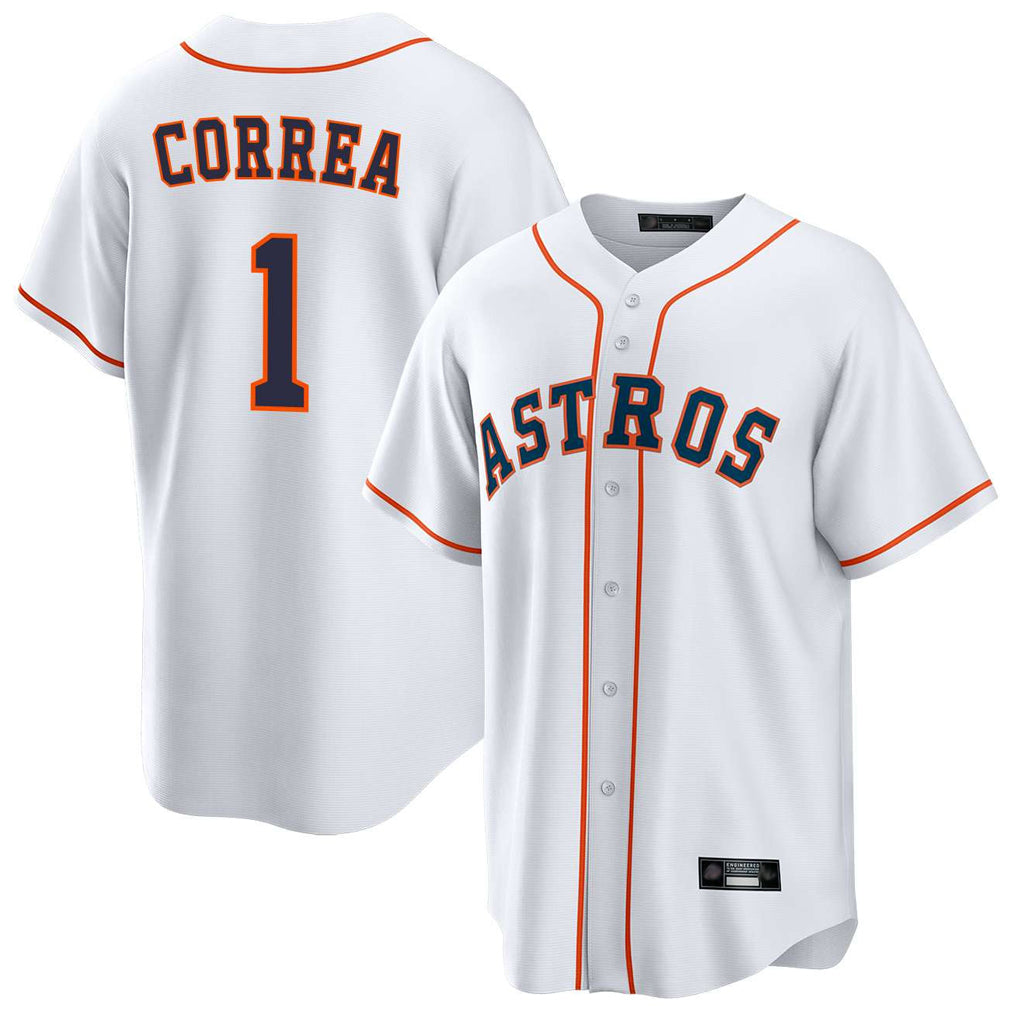 H.Astros #1 Carlos Correa Player White Home Game Hdoa Stitched Jerseys