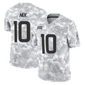 D.Broncos #10 Bo Nix Player Arctic Camo Salute To Service Limited Hdoa Stitched Jerseys