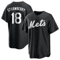 NY.Mets #18 Darryl Strawberry Player Black Home Game Hdoa Stitched Jerseys