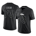 D.Broncos #73 Frank Crum Player Black Reflective Limited Hdoa Stitched Jerseys