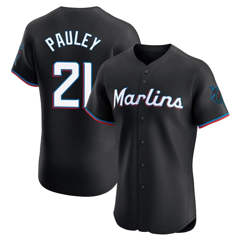 M.Marlins #21 Graham Pauley Player Black Vapor Home Limited Elite Hdoa Stitched Jerseys