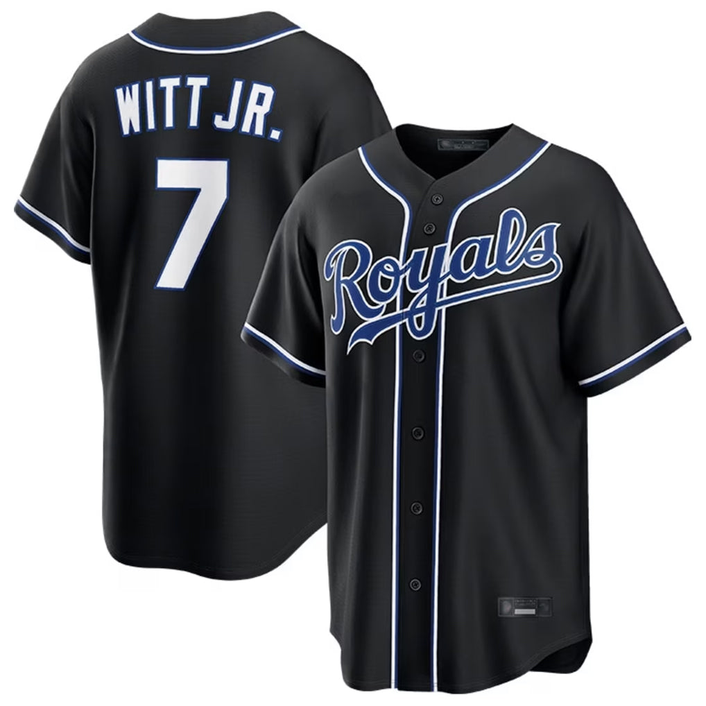 KC.Royals #7 Bobby Witt Jr. Player Black Carbon Fashion Home Game Hdoa Stitched Jerseys
