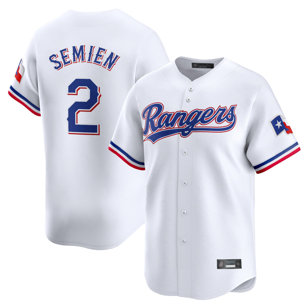 T.Rangers #2 Marcus Semien Player White Home Limited Hdoa Stitched Jerseys