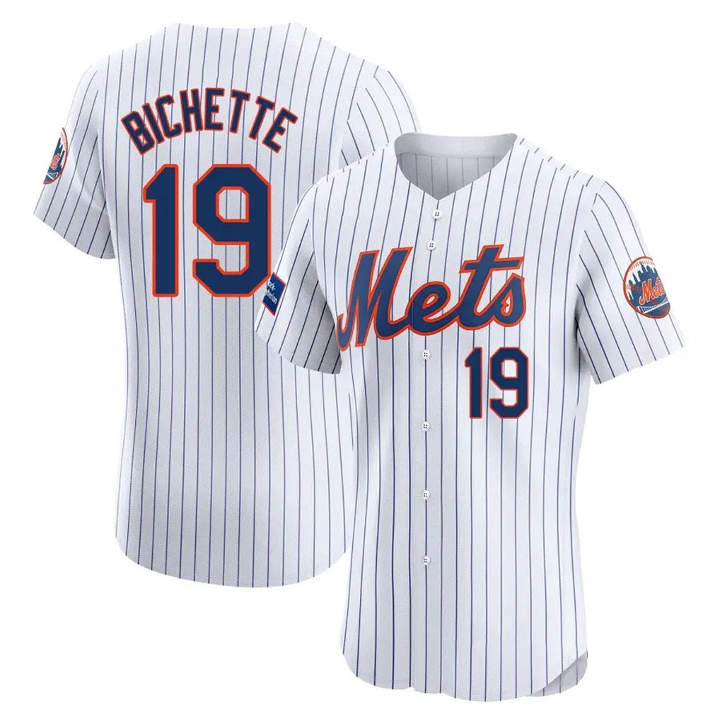 NY.Mets #19 Bo Bichette Player White Home Limited Elite Hdoa Stitched Jerseys